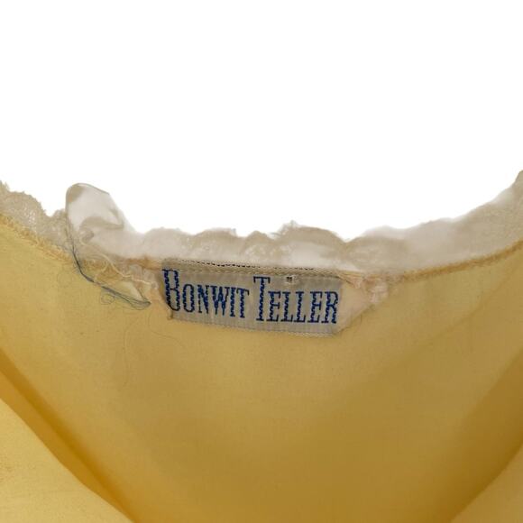 Bonwit Teller Lelis Vintage Rare Yellow Lace Long Nightgown size medium lingerie - Picture 3 of 11